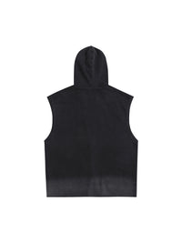 Unisex Vintage Washed Zip-Up Hooded Tank Top | tank top,tank top men,tank tops women,tank top with built in bra,tank tops women y2k