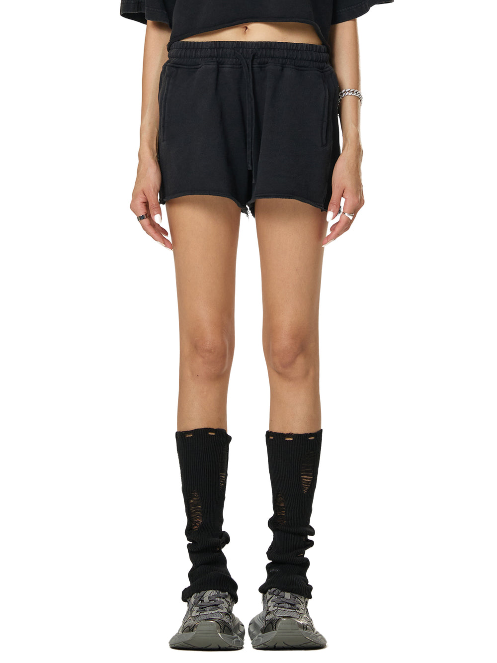 Women Snow Washed Raw Edge Drawstring Shorts | shorts men,shorts women,shorts,short sleeve button down,short sleeve tops for women