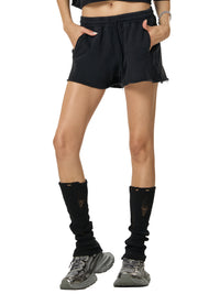 Women Snow Washed Raw Edge Drawstring Shorts | shorts men,shorts women,shorts,short sleeve button down,short sleeve tops for women