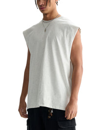 Unisex Raw Edge Cotton Tank Top