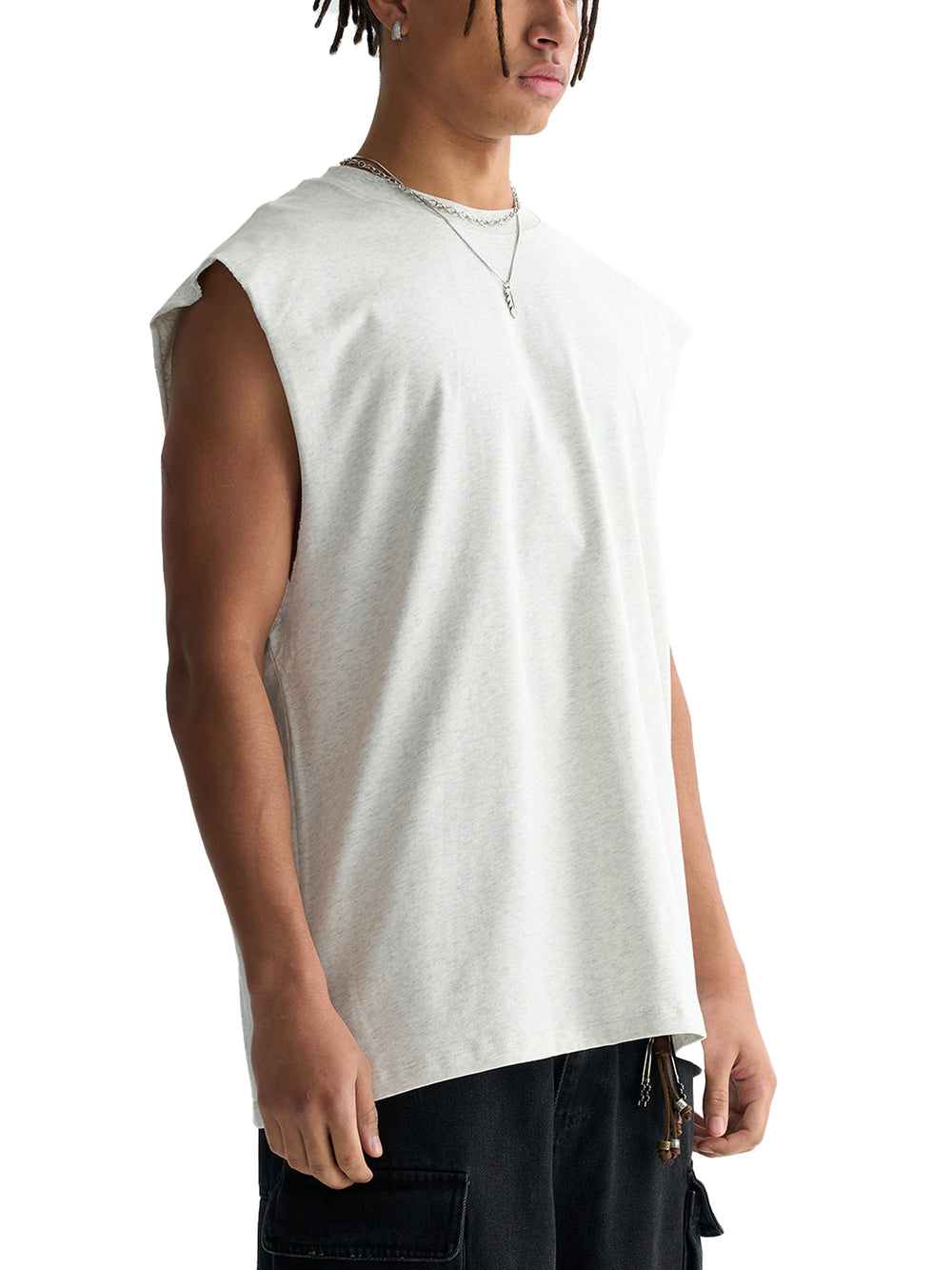 Unisex Raw Edge Cotton Tank Top