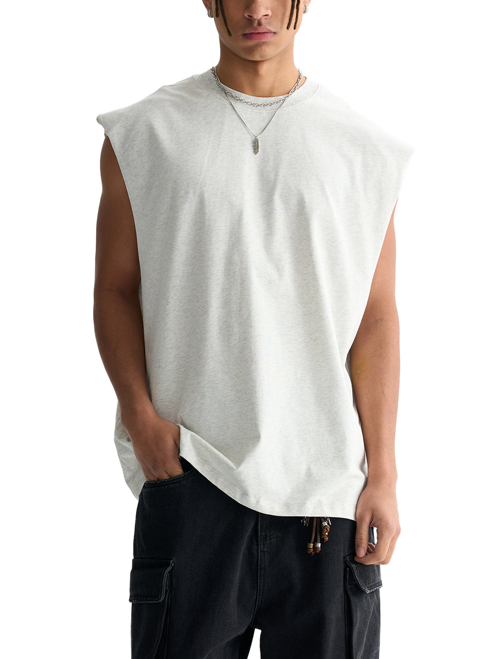 Unisex Raw Edge Cotton Tank Top