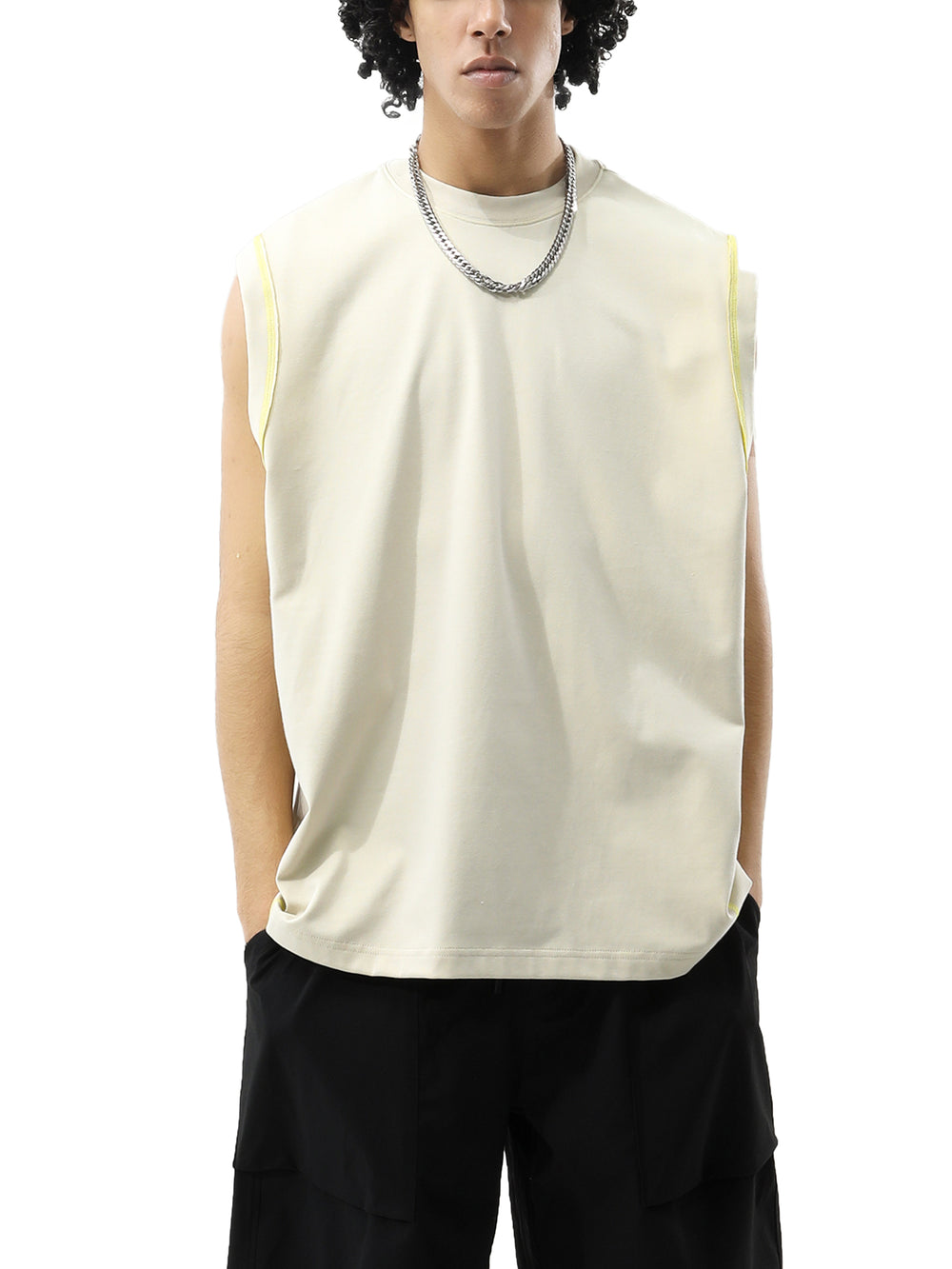 Unisex Contrast Panel Cooling Performance Tank Top