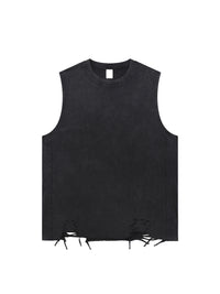 Unisex Snow Washed Raw-Hem Tank Top