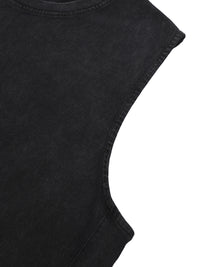 Unisex Snow Washed Raw-Hem Tank Top