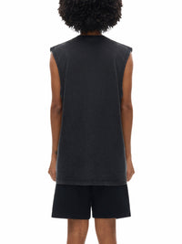 Unisex Snow Washed Frayed Hem Tank Top