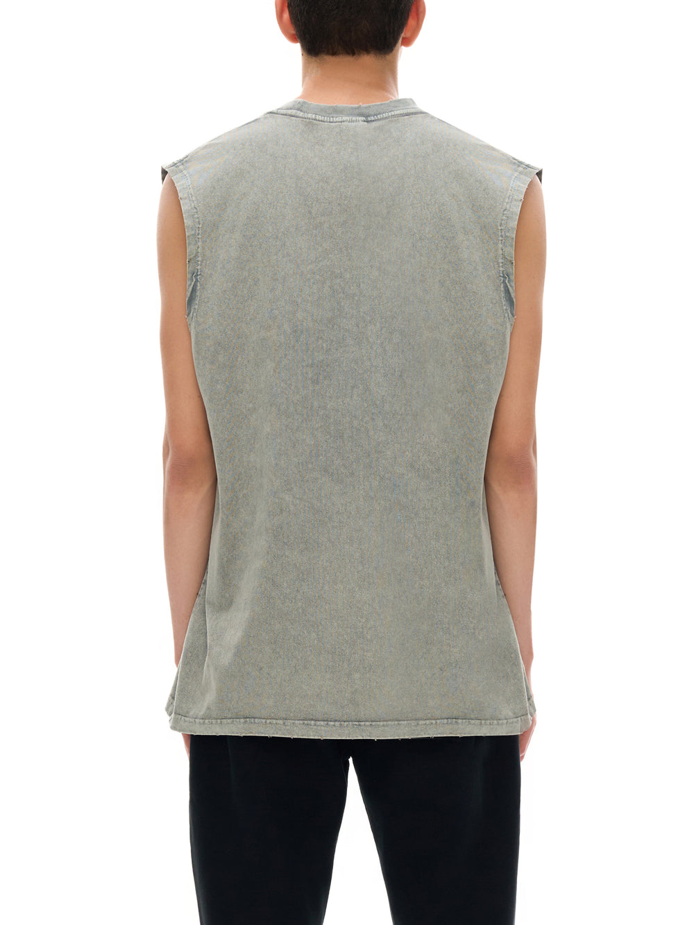 Unisex Snow Washed Frayed Hem Tank Top