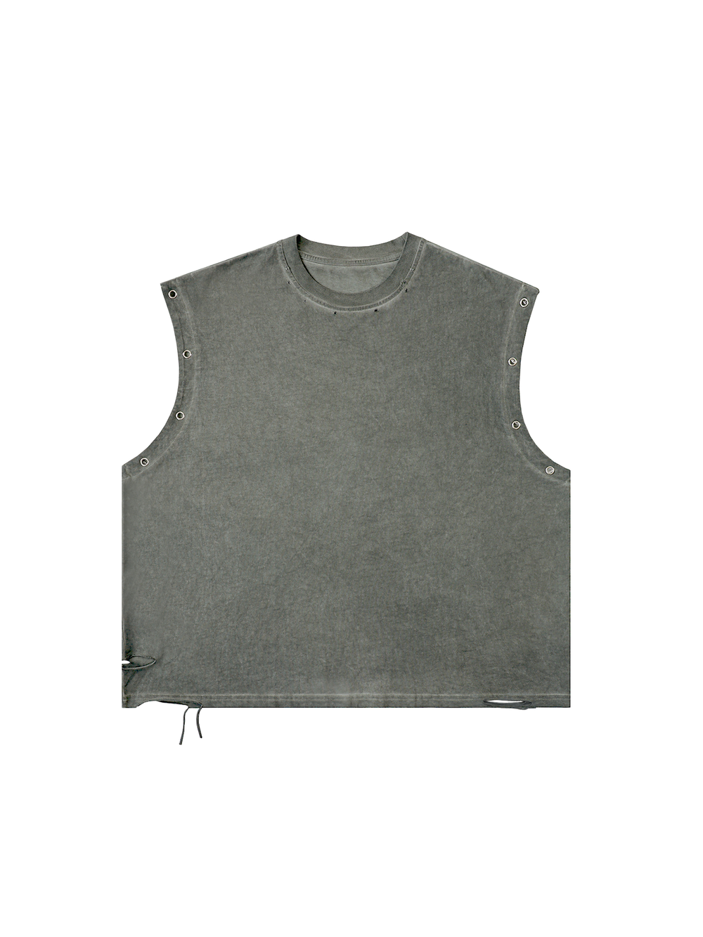 Unisex Distressed Grommet Eyelet Tank Top
