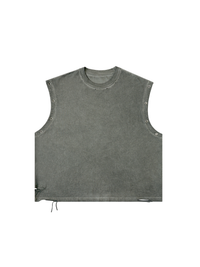 Unisex Distressed Grommet Eyelet Tank Top