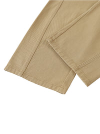 Women Belted Barrel-leg Chino Pants