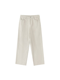Men Heavyweight Cotton Straight-Leg Pants