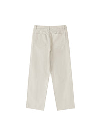 Men Heavyweight Cotton Straight-Leg Pants