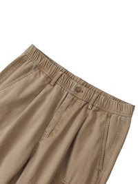 Men Cotton Elastic-Waist Cargo Pants