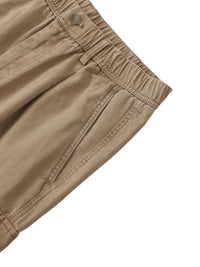 Men Cotton Elastic-Waist Cargo Pants