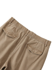 Men Cotton Elastic-Waist Cargo Pants