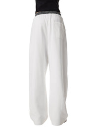 Unisex Plaid Contrast Waist Pants