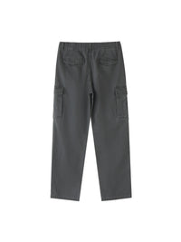 Men Cotton Elastic-Waist Cargo Pants