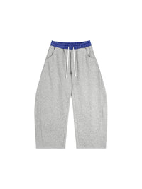 Unisex Plaid Waistband Barrel Sweatpants
