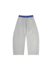 Unisex Plaid Waistband Barrel Sweatpants