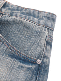 Unisex Vintage Wash Distressed Denim Jeans