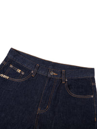 Men Heavyweight Straight Leg Denim Jeans