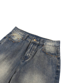 Unisex Vintage Wash Baggy Denim Shorts