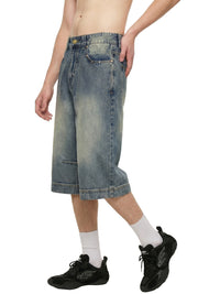 Unisex Vintage Wash Baggy Denim Shorts