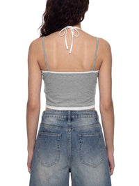 Women Contrast Binding Halter | Tank Toptank top,tank top ,tank tops women,tank top with built in bra,tank tops women y2k