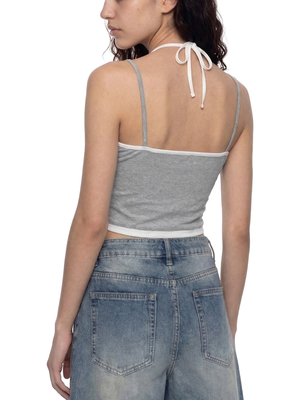 Women Contrast Binding Halter | Tank Toptank top,tank top ,tank tops women,tank top with built in bra,tank tops women y2k