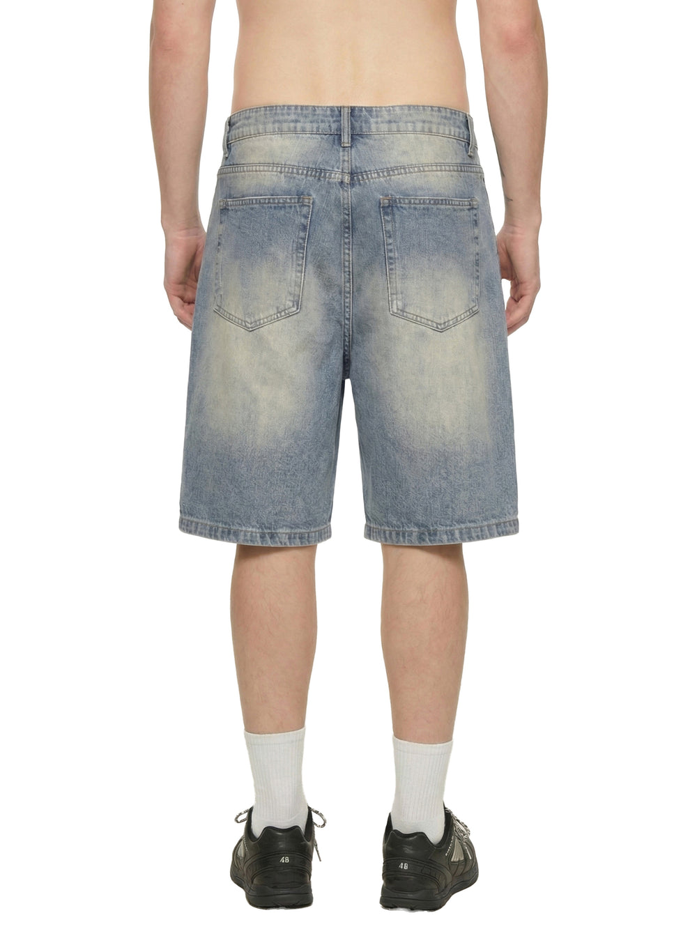 Unisex Faded Distressed Baggy Denim Shorts