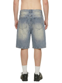 Unisex Faded Distressed Baggy Denim Shorts