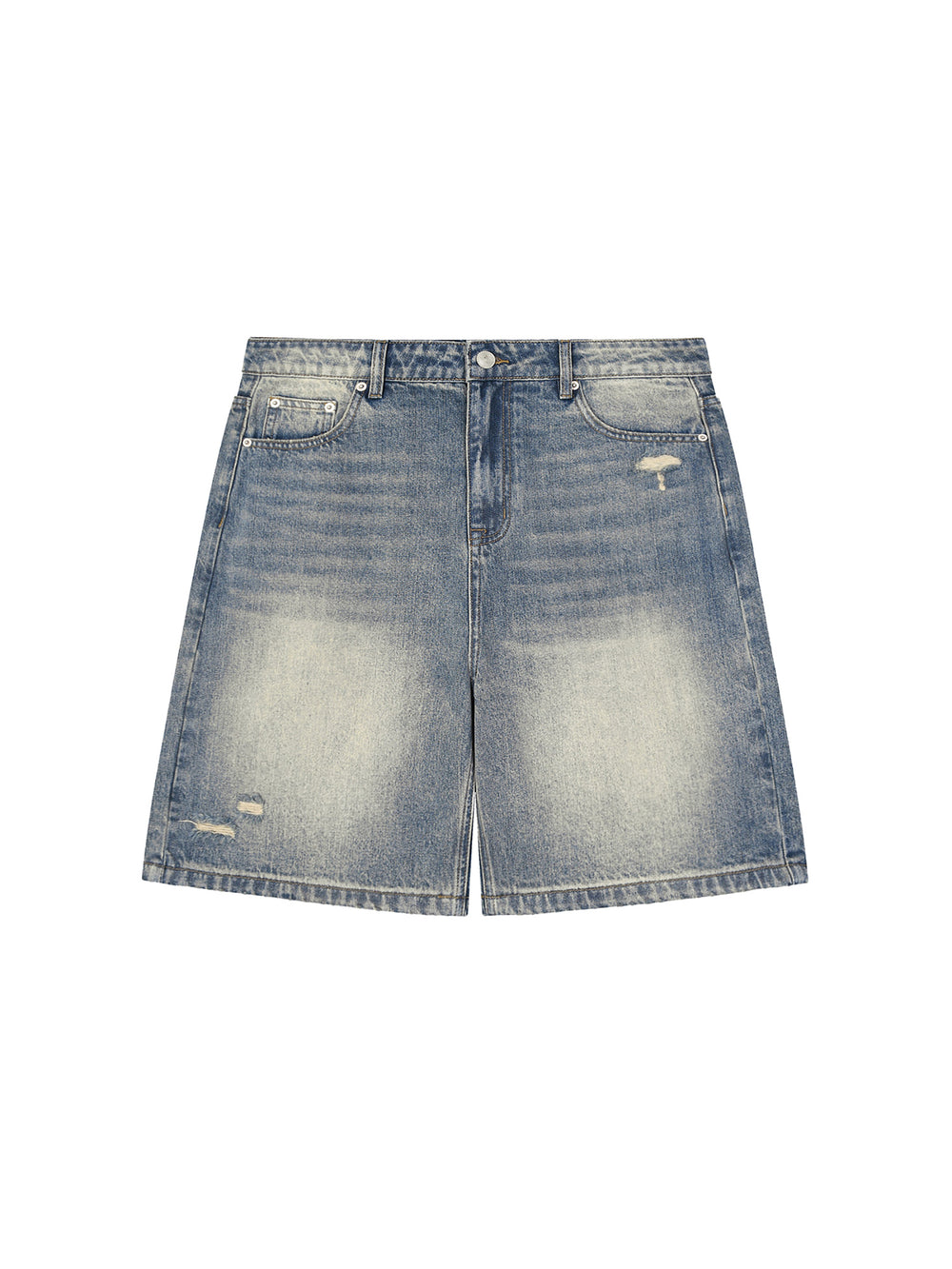 Unisex Faded Distressed Baggy Denim Shorts