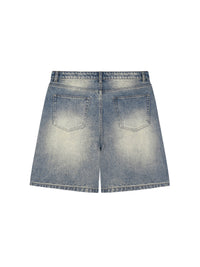 Unisex Faded Distressed Baggy Denim Shorts