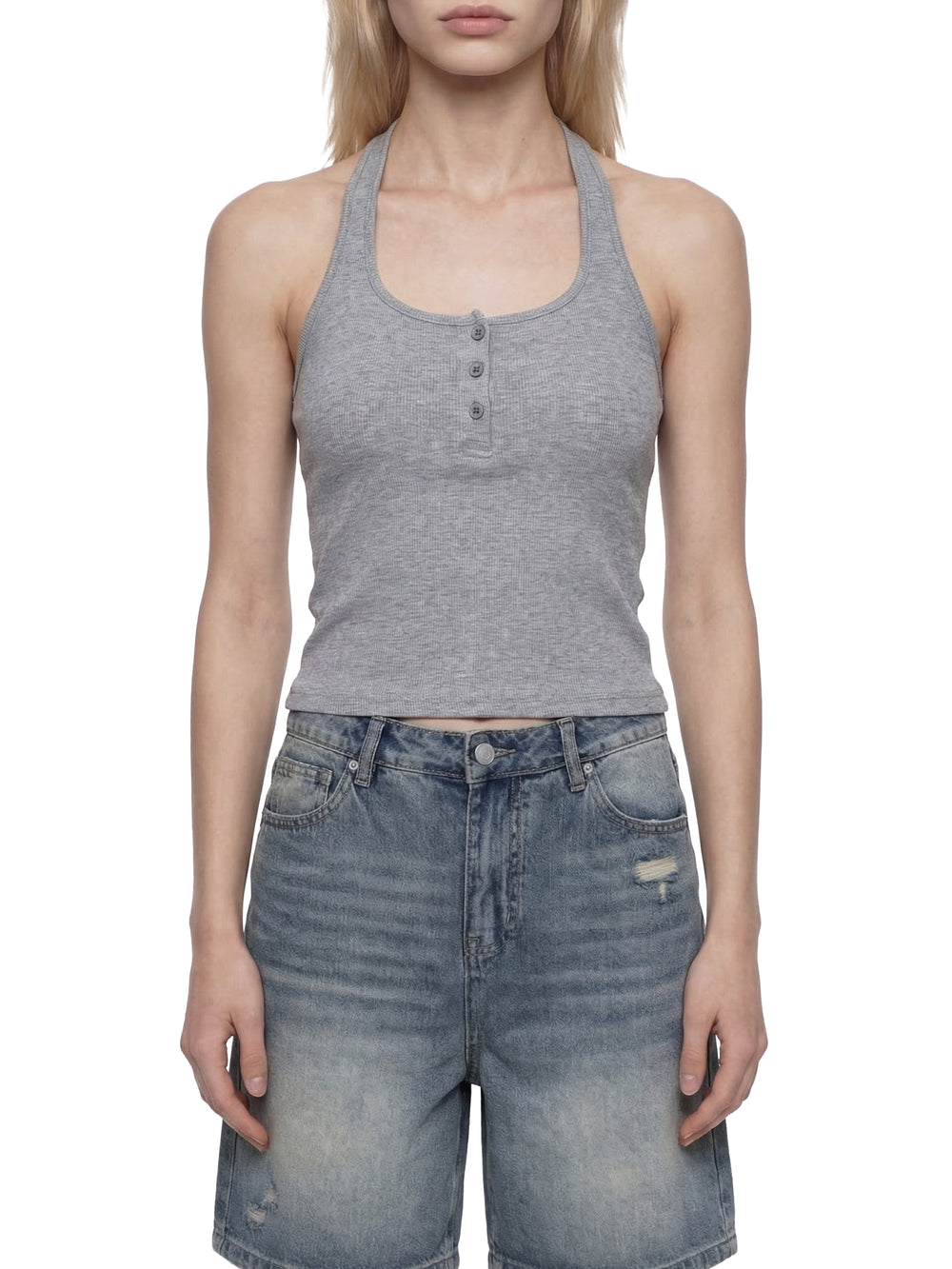 Women's Ribbed Henley Tank Top | tank top,tank top,tank tops women,tank top with built in bra,tank tops women y2k