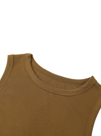 Women's Tight Crewneck Crop Tank Top | tank top,tank top ,tank tops women,tank top with built in bra,tank tops women y2k