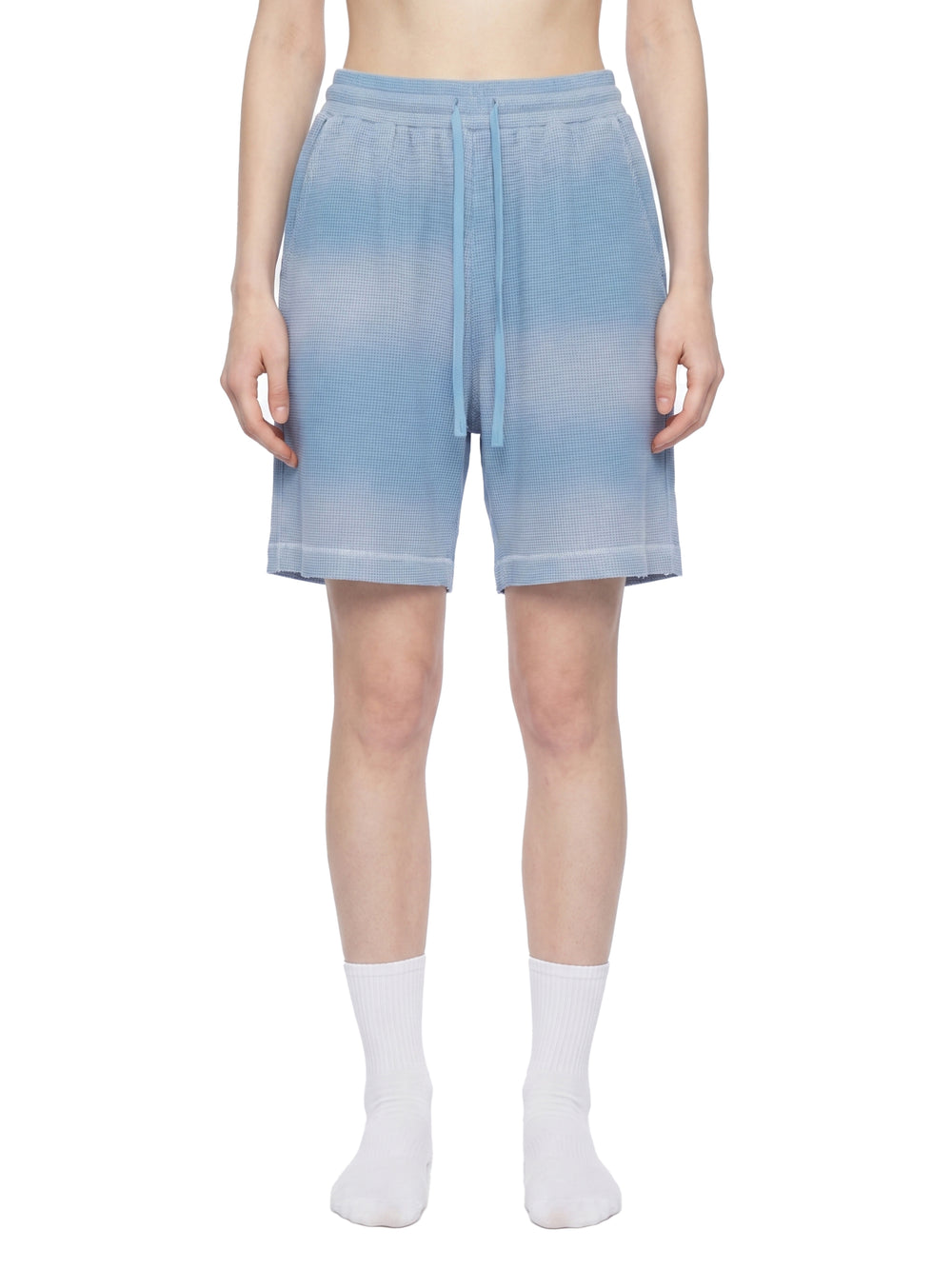Unisex Sunfade Waffle Raw Hem Shorts | shorts men,shorts women,shorts,short sleeve button down,short sleeve tops for women