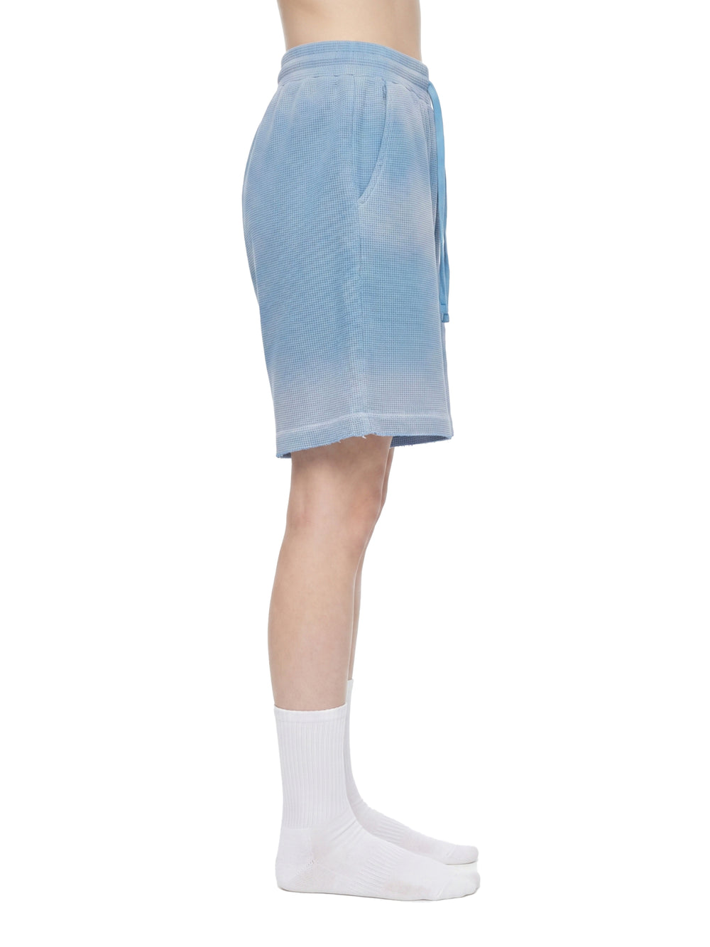 Unisex Sunfade Waffle Raw Hem Shorts | shorts men,shorts women,shorts,short sleeve button down,short sleeve tops for women