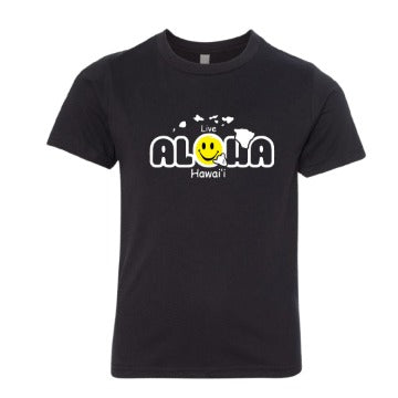 Aloha Hawai‘i Youth T-Shirt – Live Aloha Smiley Design