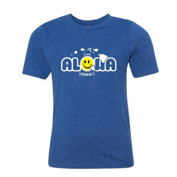 Aloha Hawai‘i Youth T-Shirt – Live Aloha Smiley Design