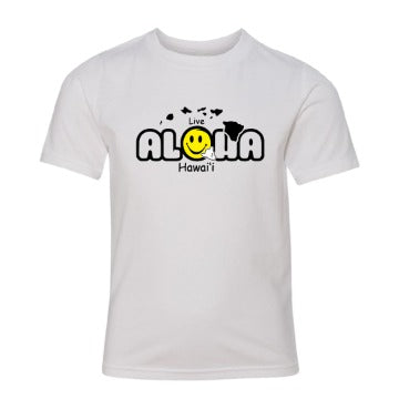 Aloha Hawai‘i Youth T-Shirt – Live Aloha Smiley Design