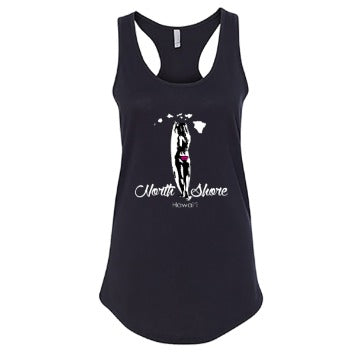 North Shore Hawai'i Women's Racerback Tank Top – Surf Girl Silhouette Design