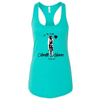 North Shore Hawai'i Women's Racerback Tank Top – Surf Girl Silhouette Design