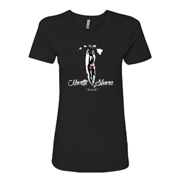 North Shore Hawai‘i Women’s Fitted T-Shirt – Surf Girl Design