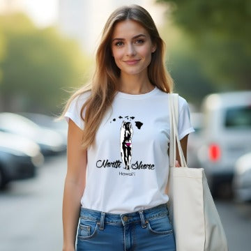 North Shore Hawai‘i Women’s Fitted T-Shirt – Surf Girl Design