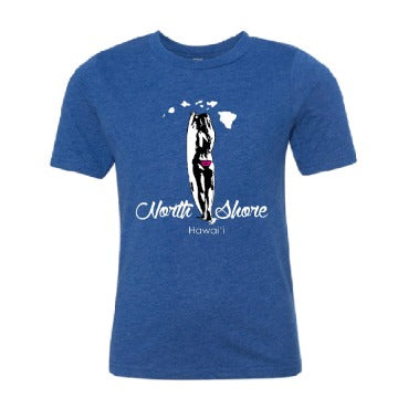 North Shore Hawai‘i Youth T-Shirt – Surf Girl Island Design