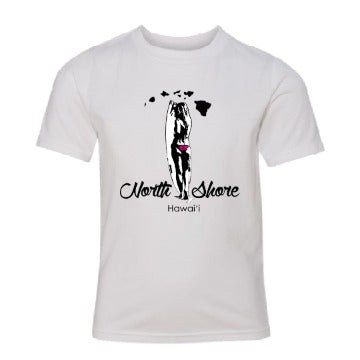 North Shore Hawai‘i Youth T-Shirt – Surf Girl Island Design